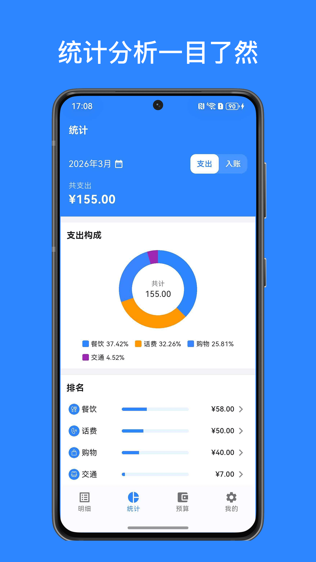 分类统计界面